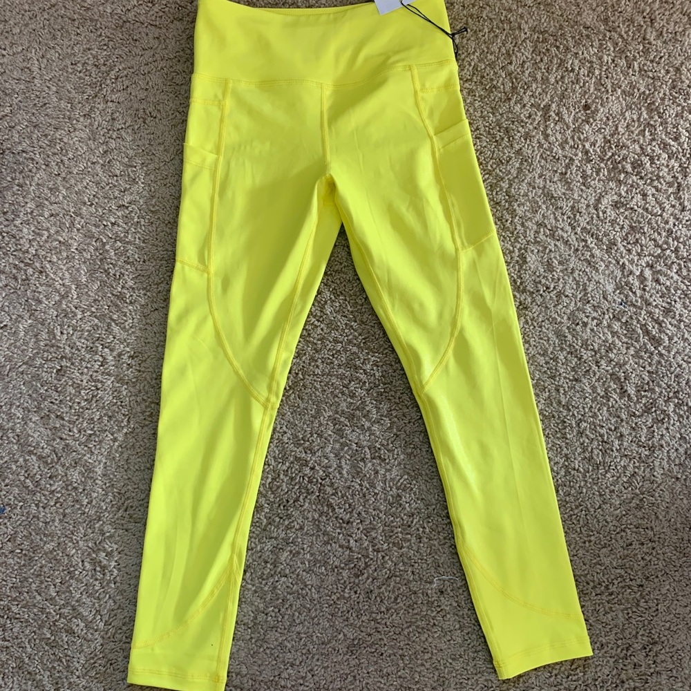 *SOLD* Zyia Neon Yellow Metallic Light n Tight